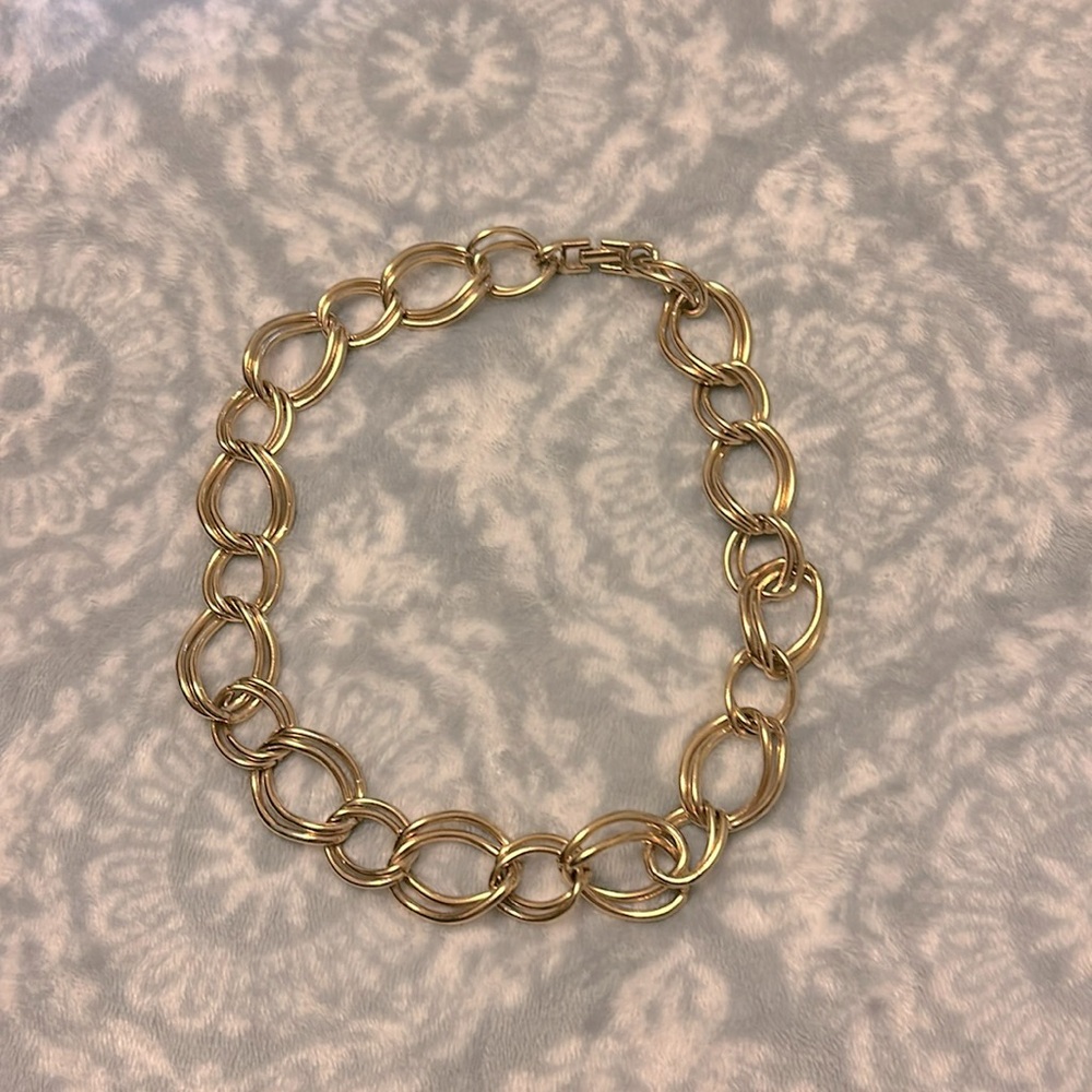 This is a gold chunky chain.